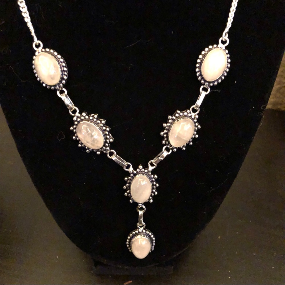 Rose Quartz Necklace & Earrings Set